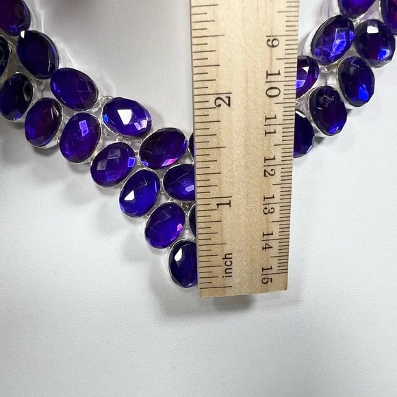 🟣 Rainbow Fire 🌈🔥 Topaz 925 Large Necklace & Earring Set - Picture 3 of 7